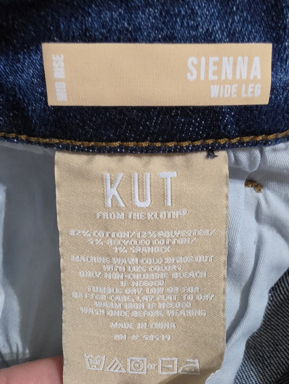 KUT From The Kloth Sienna Wide Leg Jeans Womens Size 8 Mid Rise Cuffed NEW - Picture 13 of 13